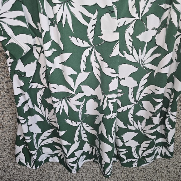 Lane Bryant Top Womens Plus 14/16 Green V Neck Stretch Floral Print Blouse - Picture 5 of 7